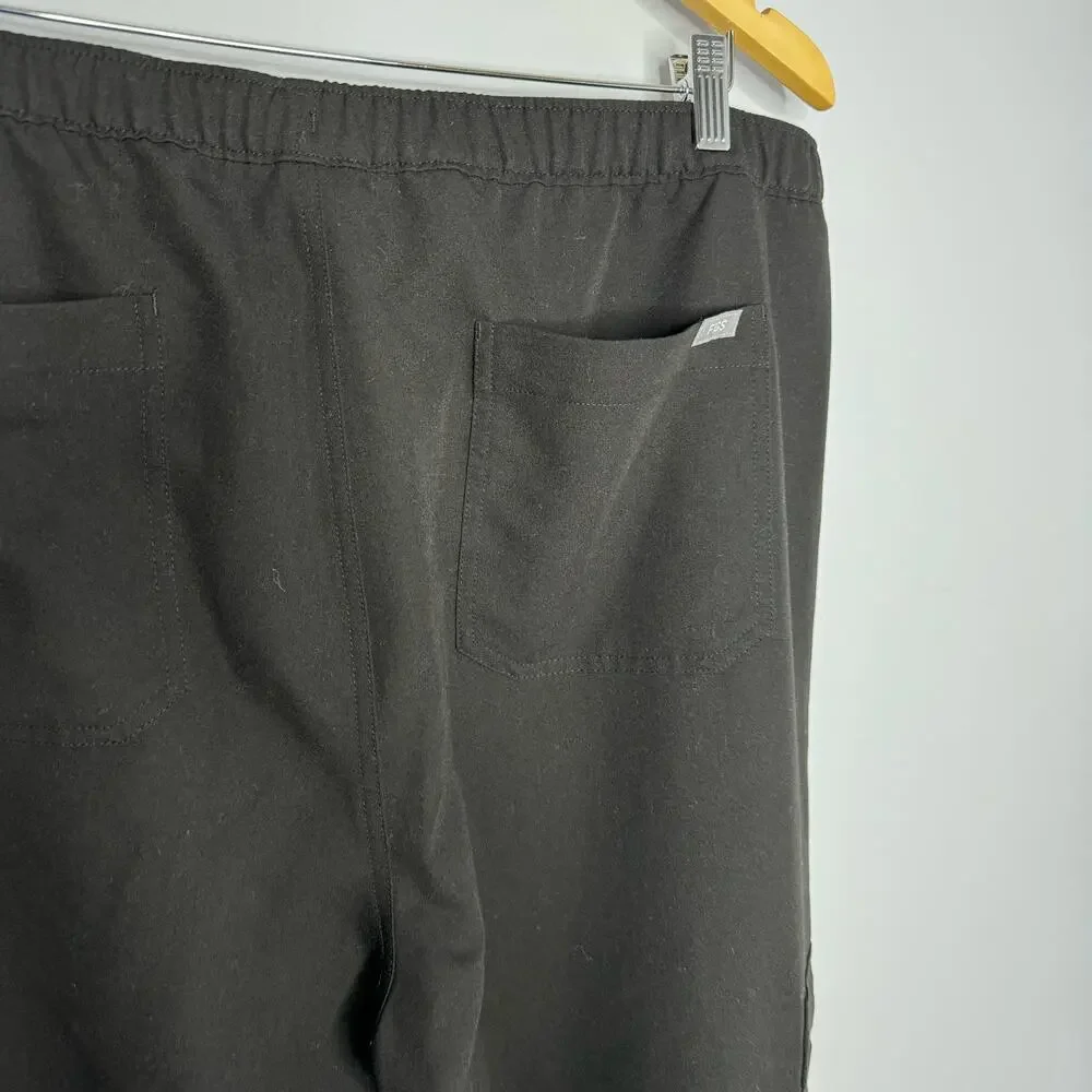 Figs Black Cairo Cargo Scrub Pants Men's XXL Tall Medical Nurse Black